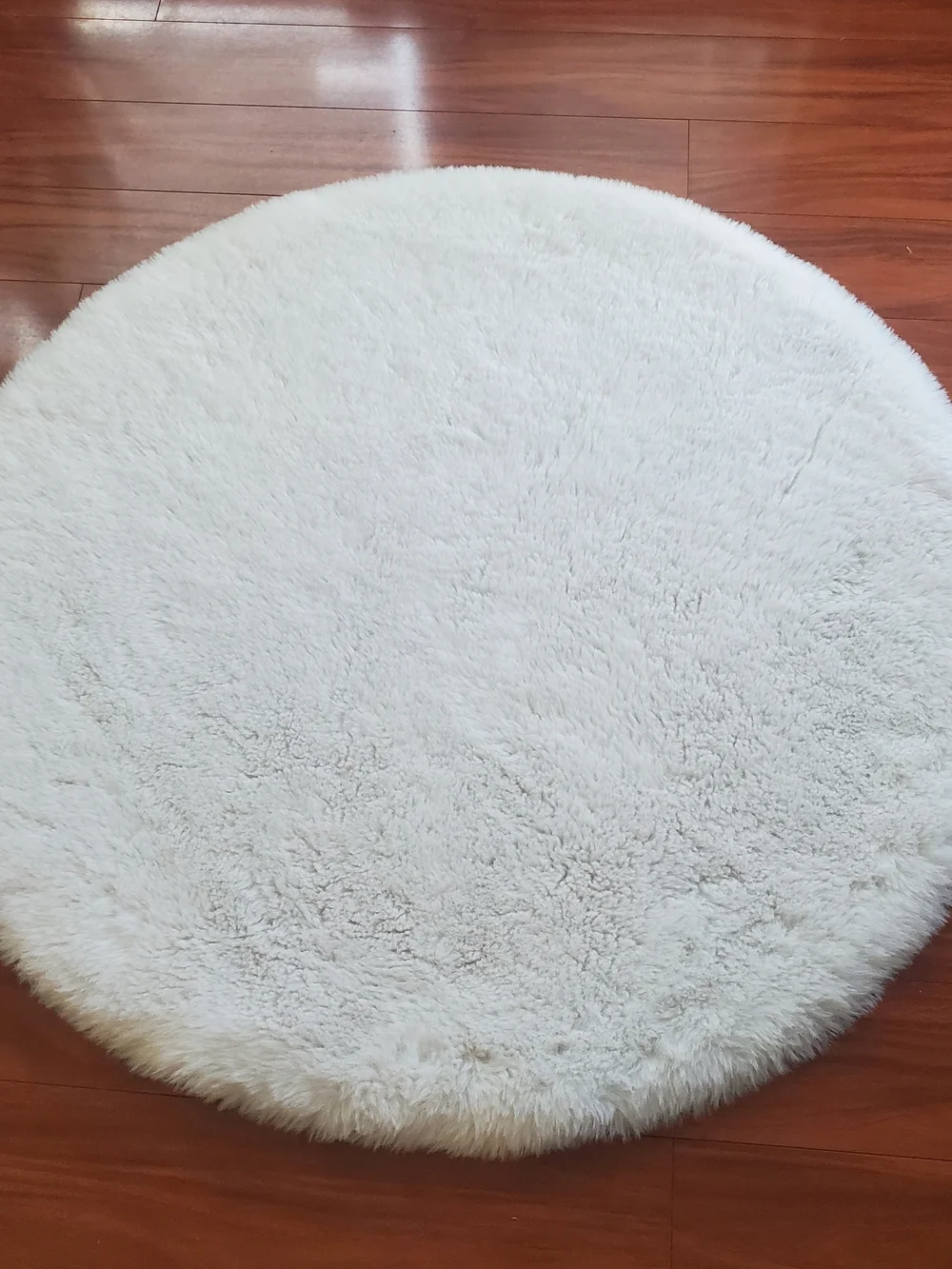Plush Round Bath Rug - Cream Shag Finish